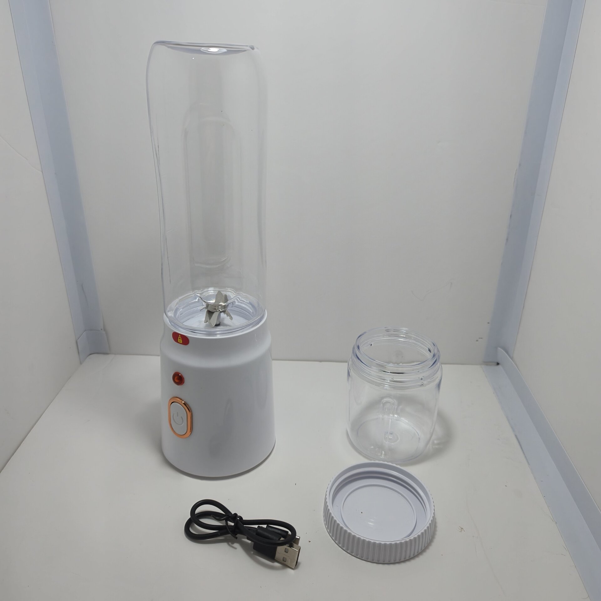 Batidora portátil doble vaso 450 ml – Recargable, 2 en 1 para jugos y papillas - 4
