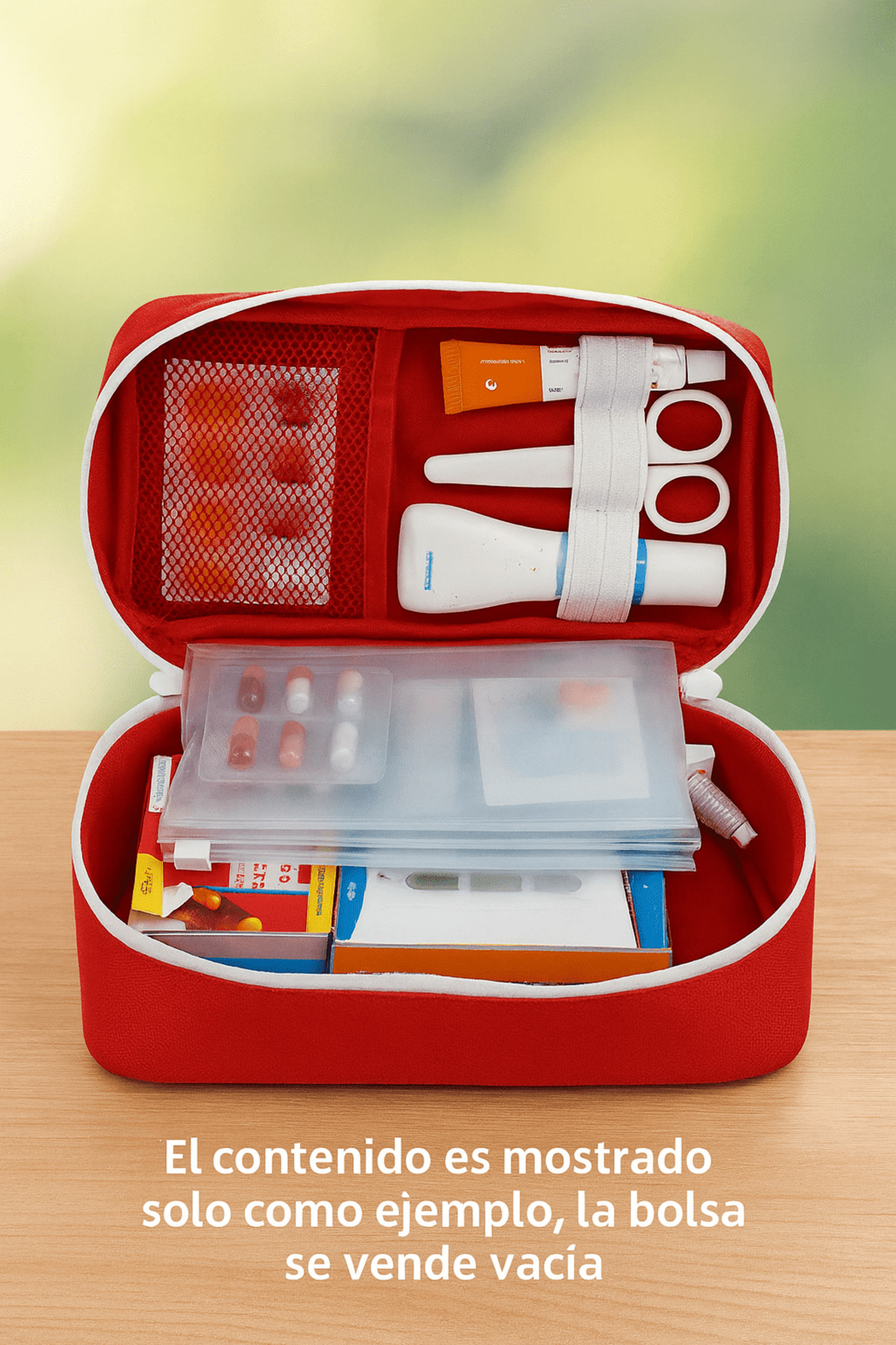 Kit de Primeros Auxilios Portátil – Bolsa Vacía con Compartimentos - 4
