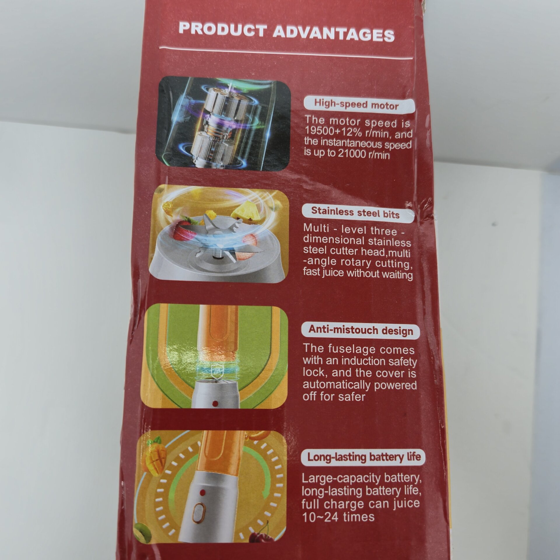 Batidora portátil doble vaso 450 ml – Recargable, 2 en 1 para jugos y papillas - 6