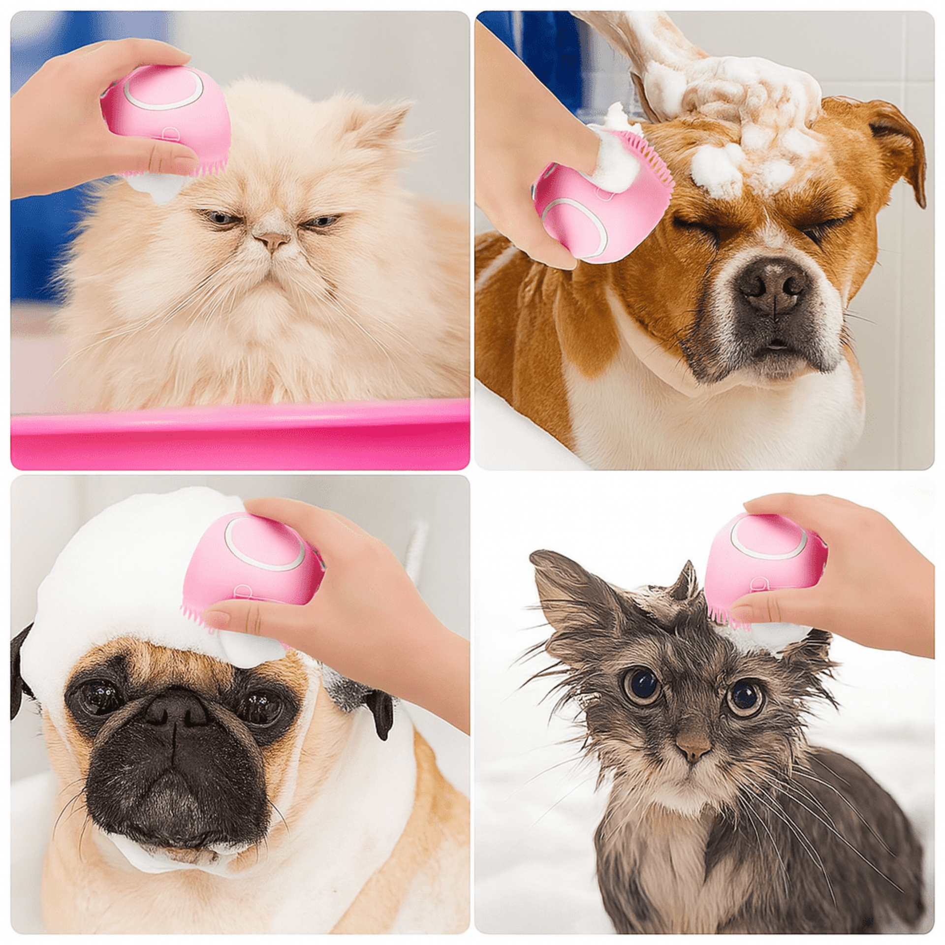 Cepillo dispensador de champú para mascotas - Silicona suave - 3