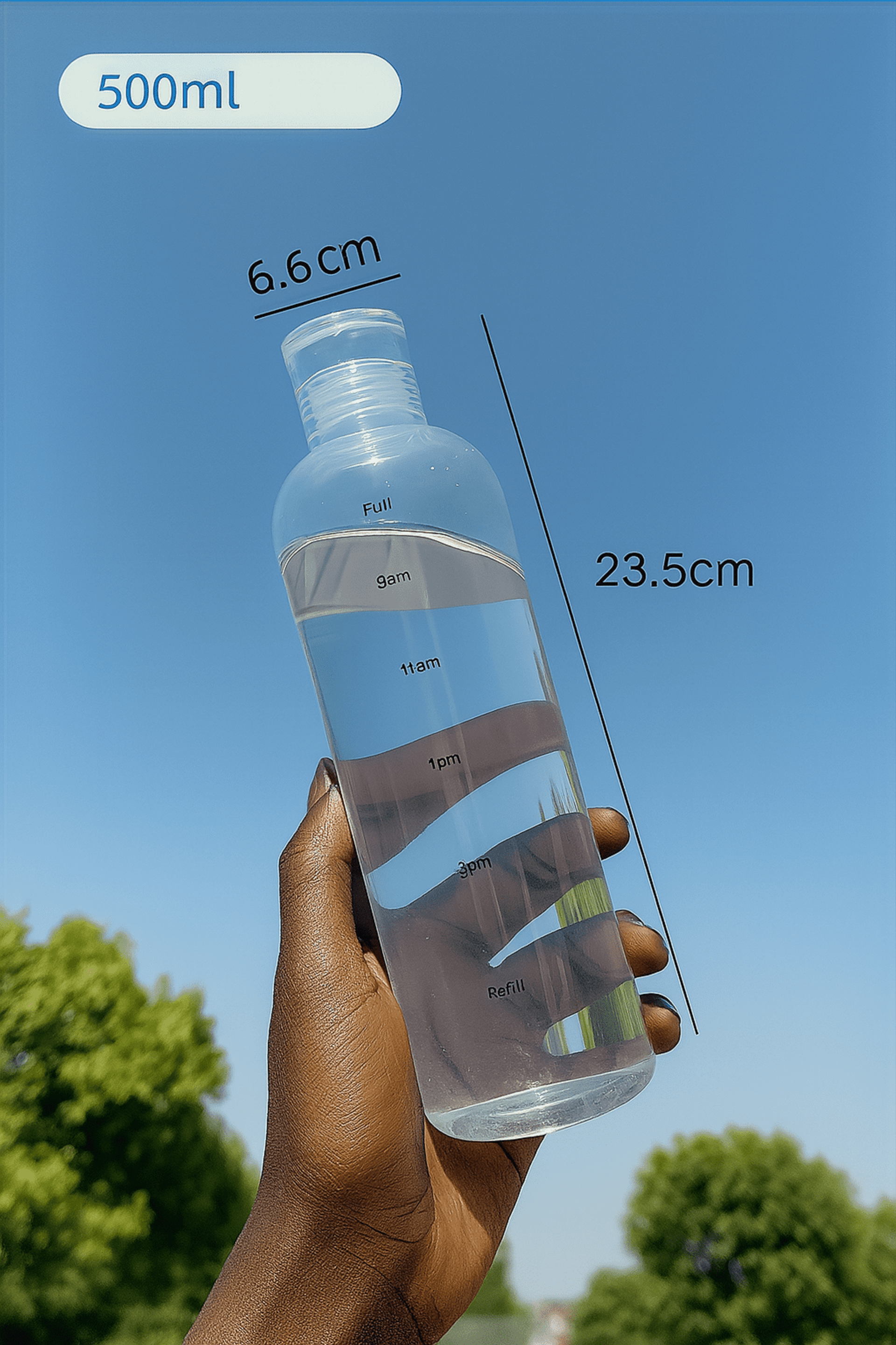 Pack 2 botellas de agua 500 ml – libre de BPA con marcador horario - 4