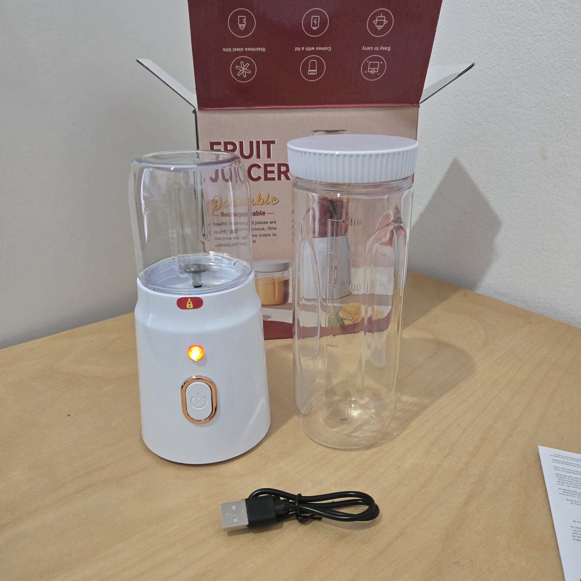 Batidora portátil doble vaso 450 ml | Recargable - 2