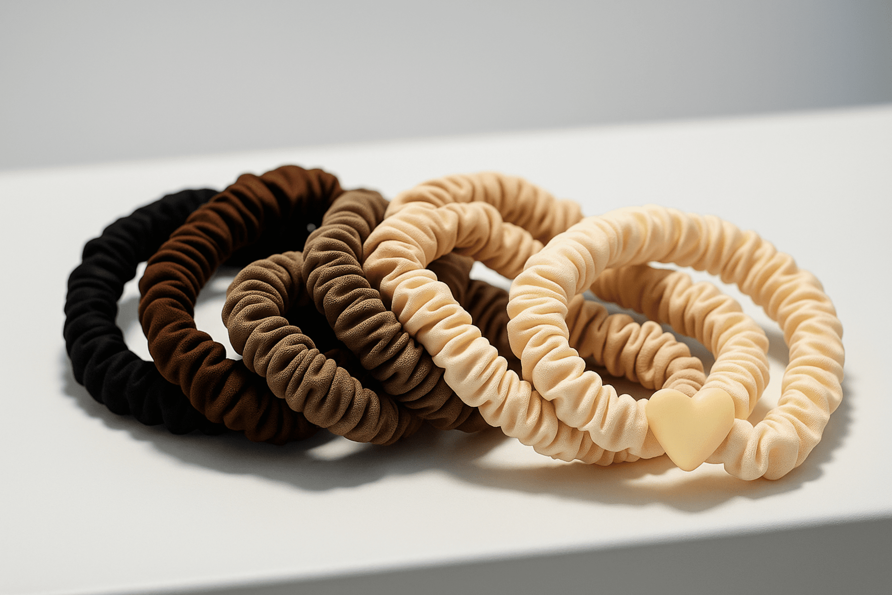 Coletas Elásticas con Corazón Marrón – Pack de 10 Unidades - 5