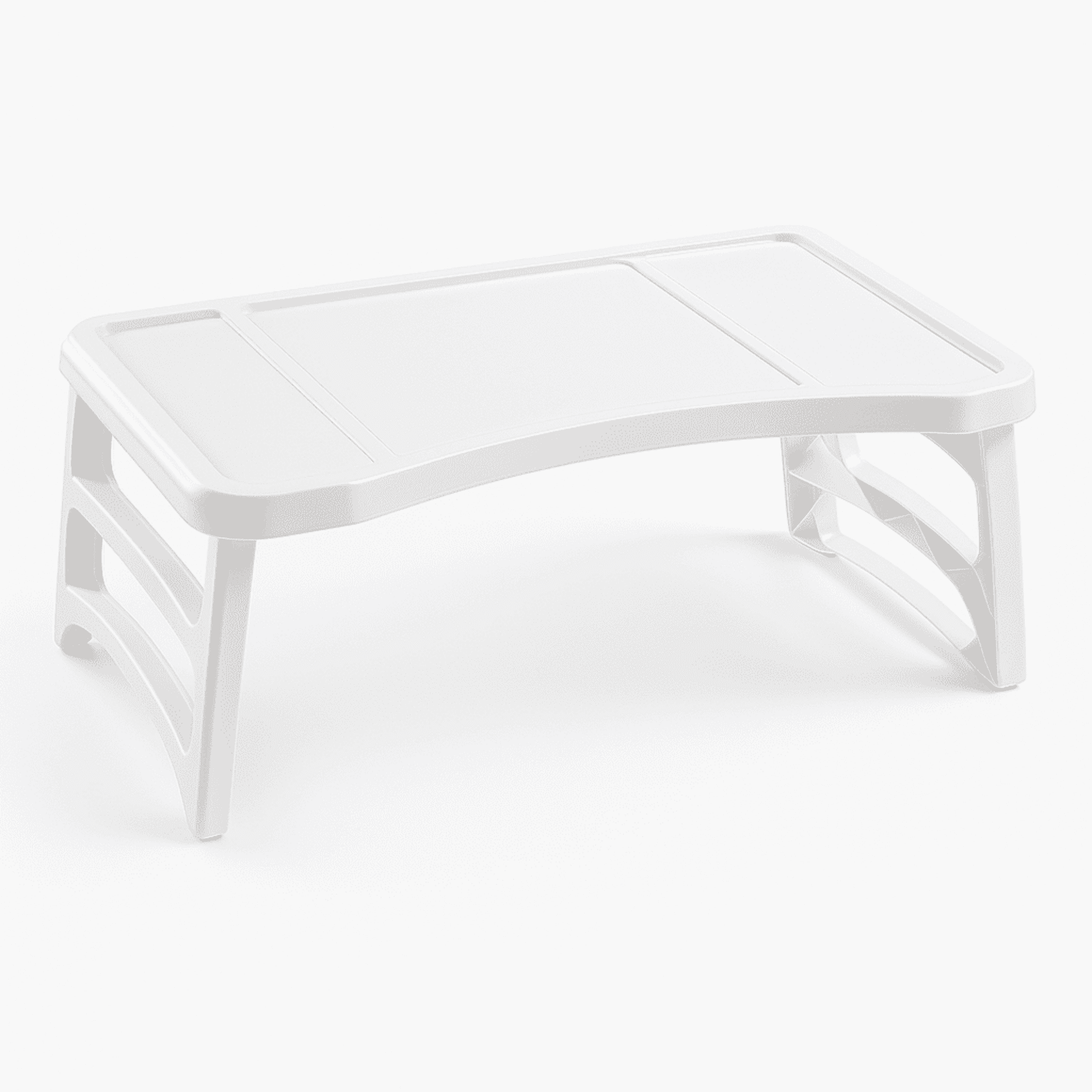 Mesa auxiliar de cama/sofá de plástico – color blanco - 1