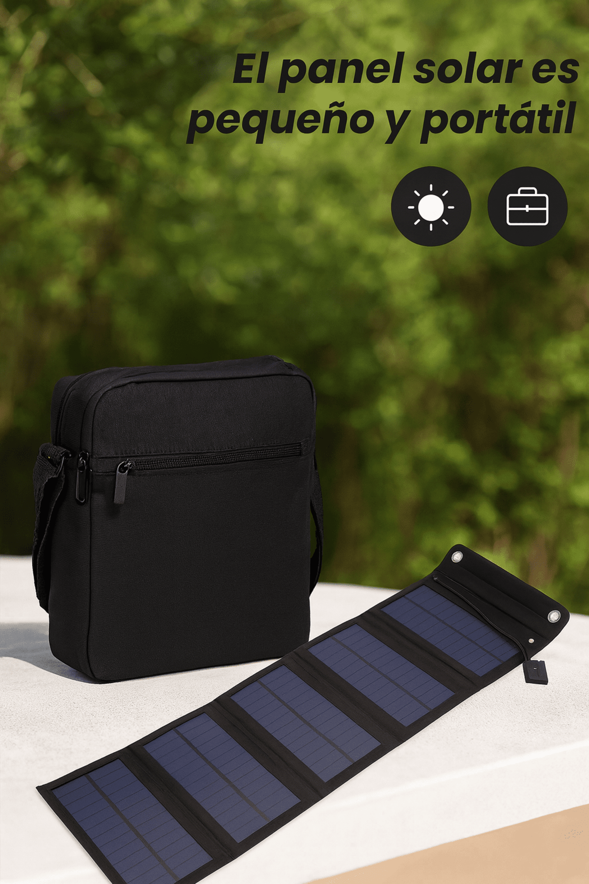 Panel Solar Plegable 60W con Puerto USB – Carga Portátil para Camping y Viajes - 2