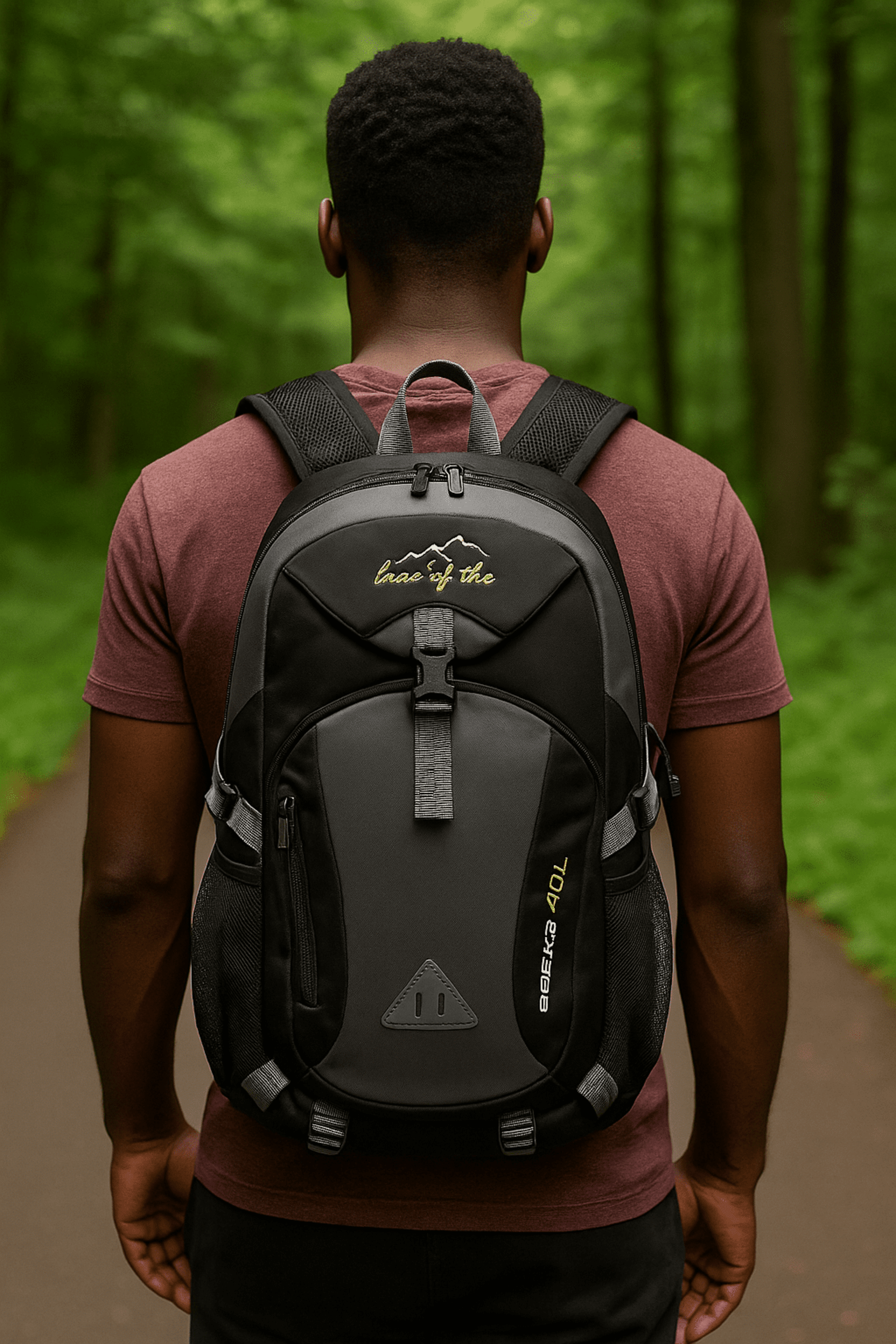 Mochila Negra Multifuncional 40 L – Senderismo, Deportes y Uso Diario - 5