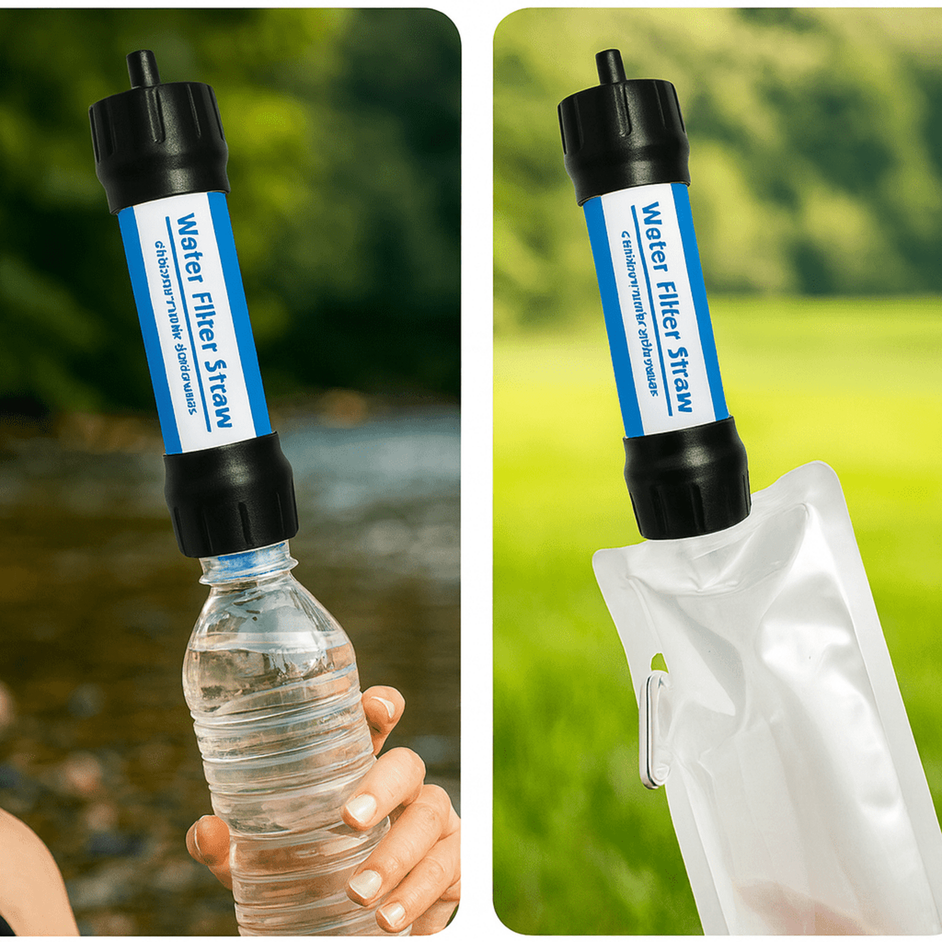 Filtro de Agua Portátil Tipo Pajilla 4000 L – Camping, Senderismo y Emergencias - 3