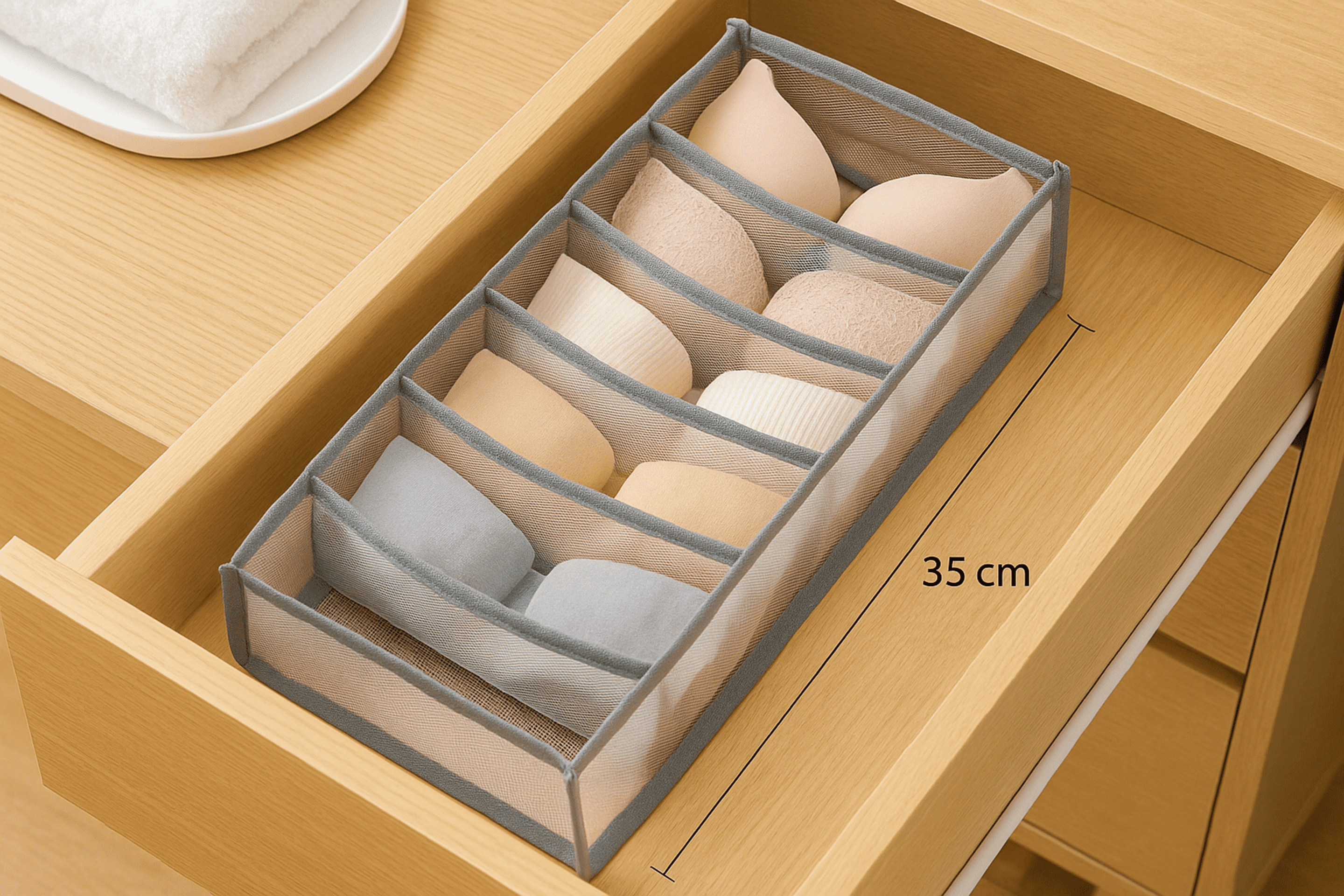 Organizador de ropa interior 6 compartimentos – 35×15 cm - 1