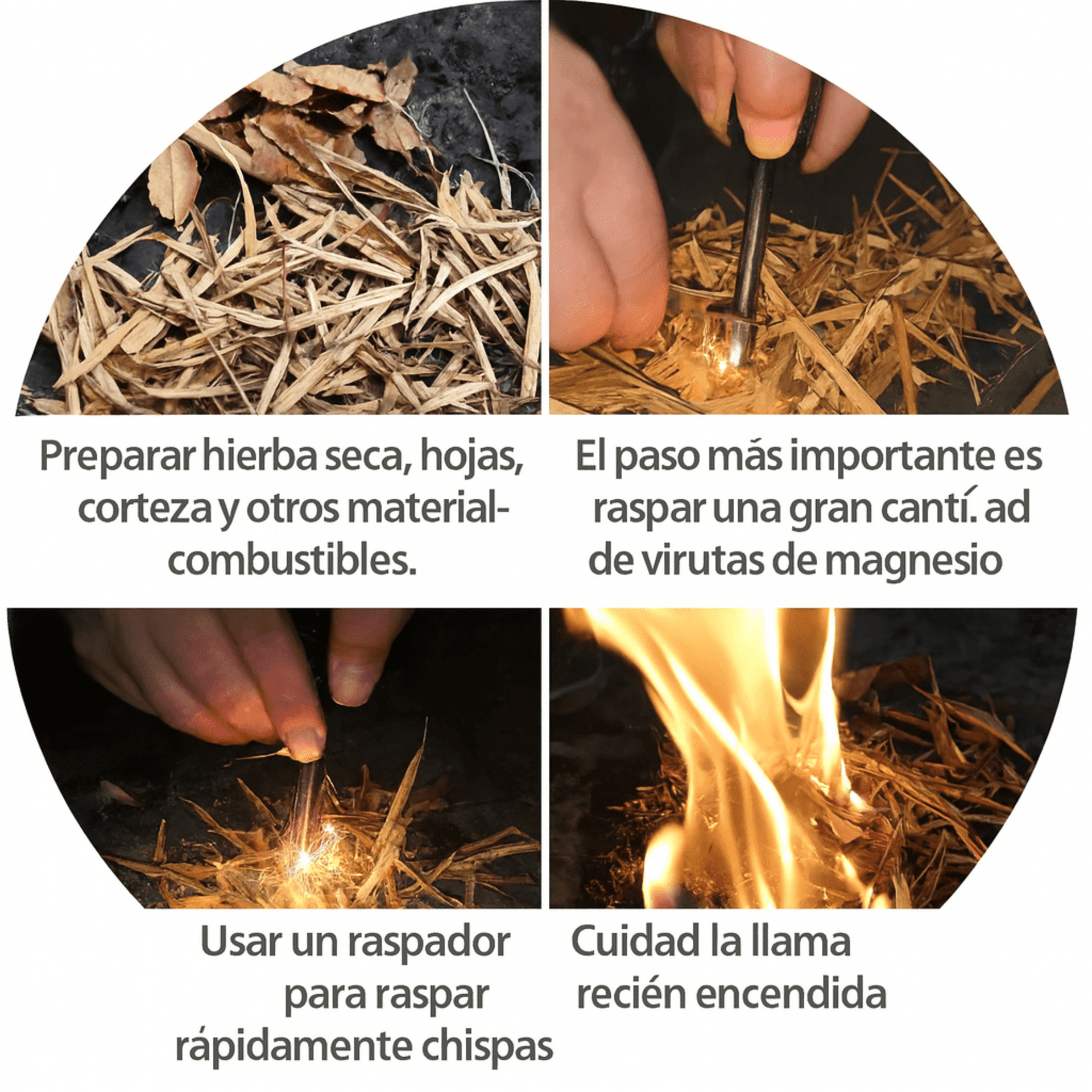 Encendedor de Supervivencia Multiusos con Varilla de Ferrocerio y Cuerda - 3
