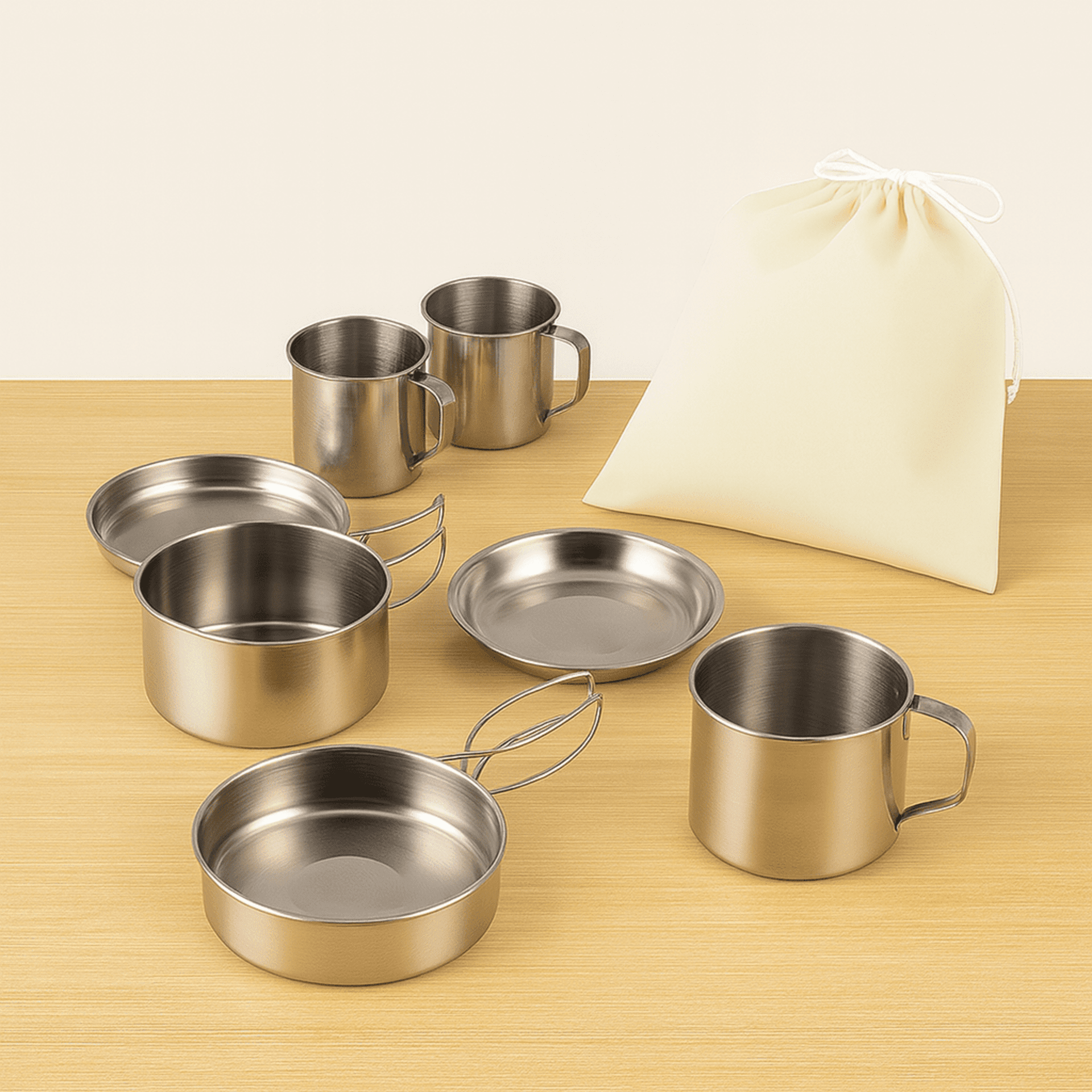 Set de Cocina Portátil 8 Piezas – Acero Inoxidable para Camping y Aire Libre - 1