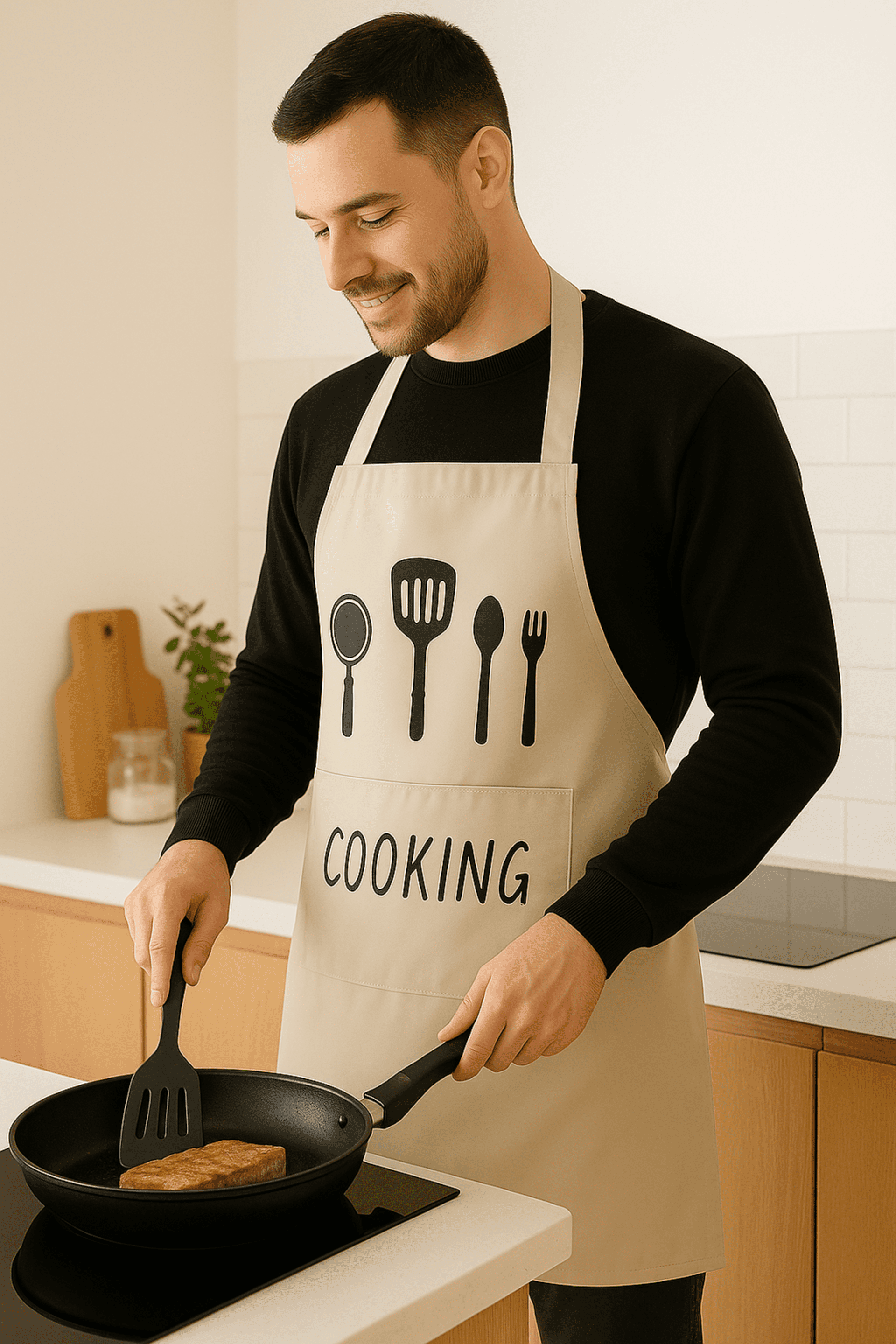 Delantal impermeable con bolsillo frontal –  Resistente al aceite y lavable - 5