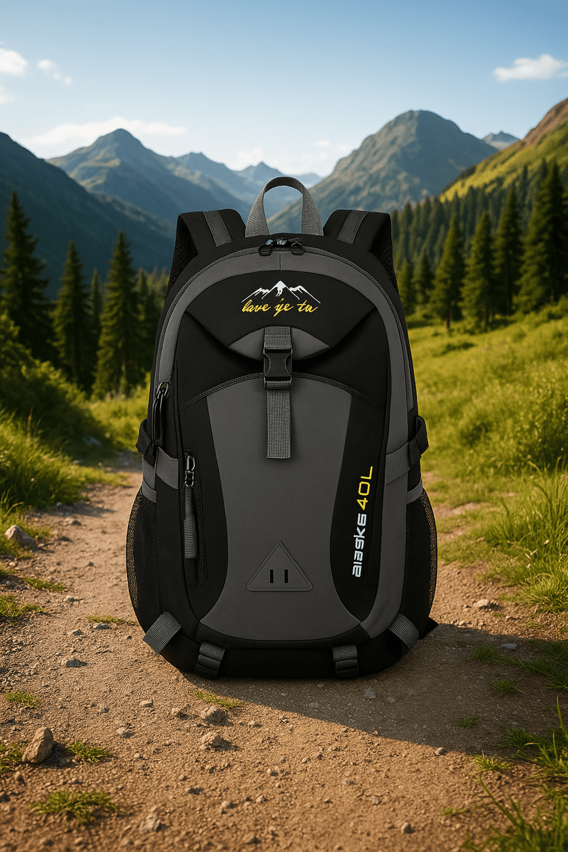 Mochila Negra Multifuncional 40 L – Senderismo, Deportes y Uso Diario - 1