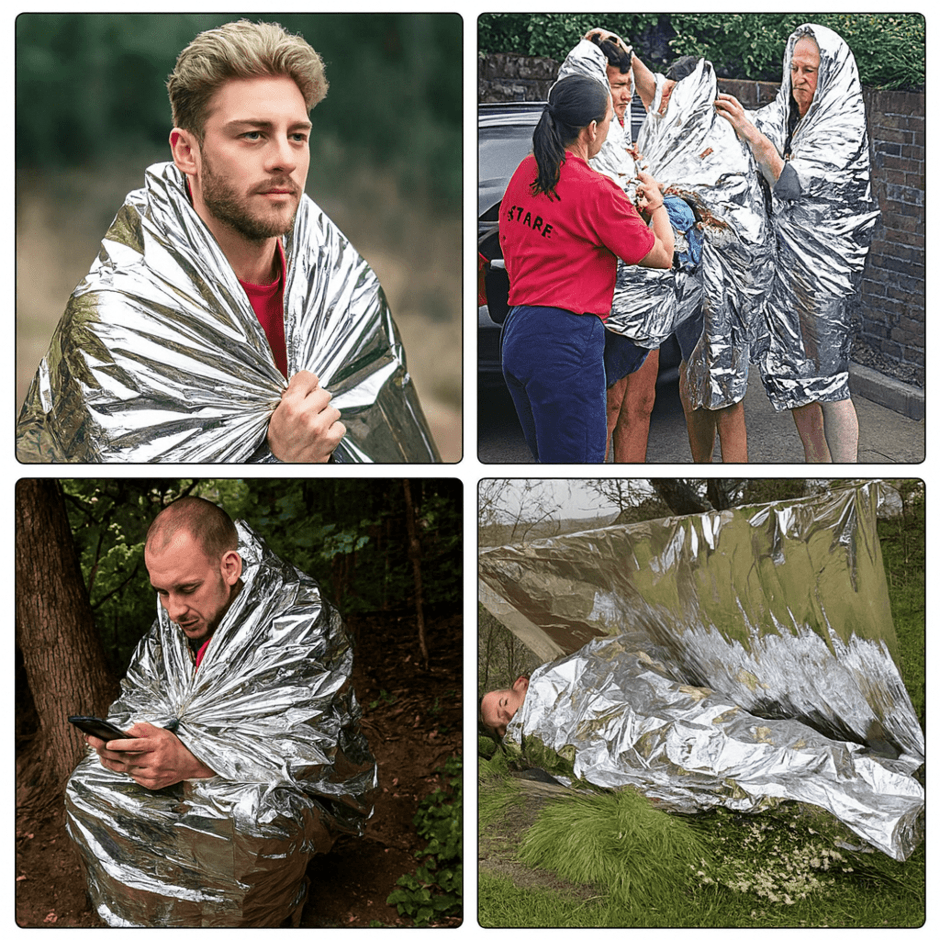 Pack 2 Mantas Térmicas de Emergencia Mylar – Impermeables y Reflectantes - 4