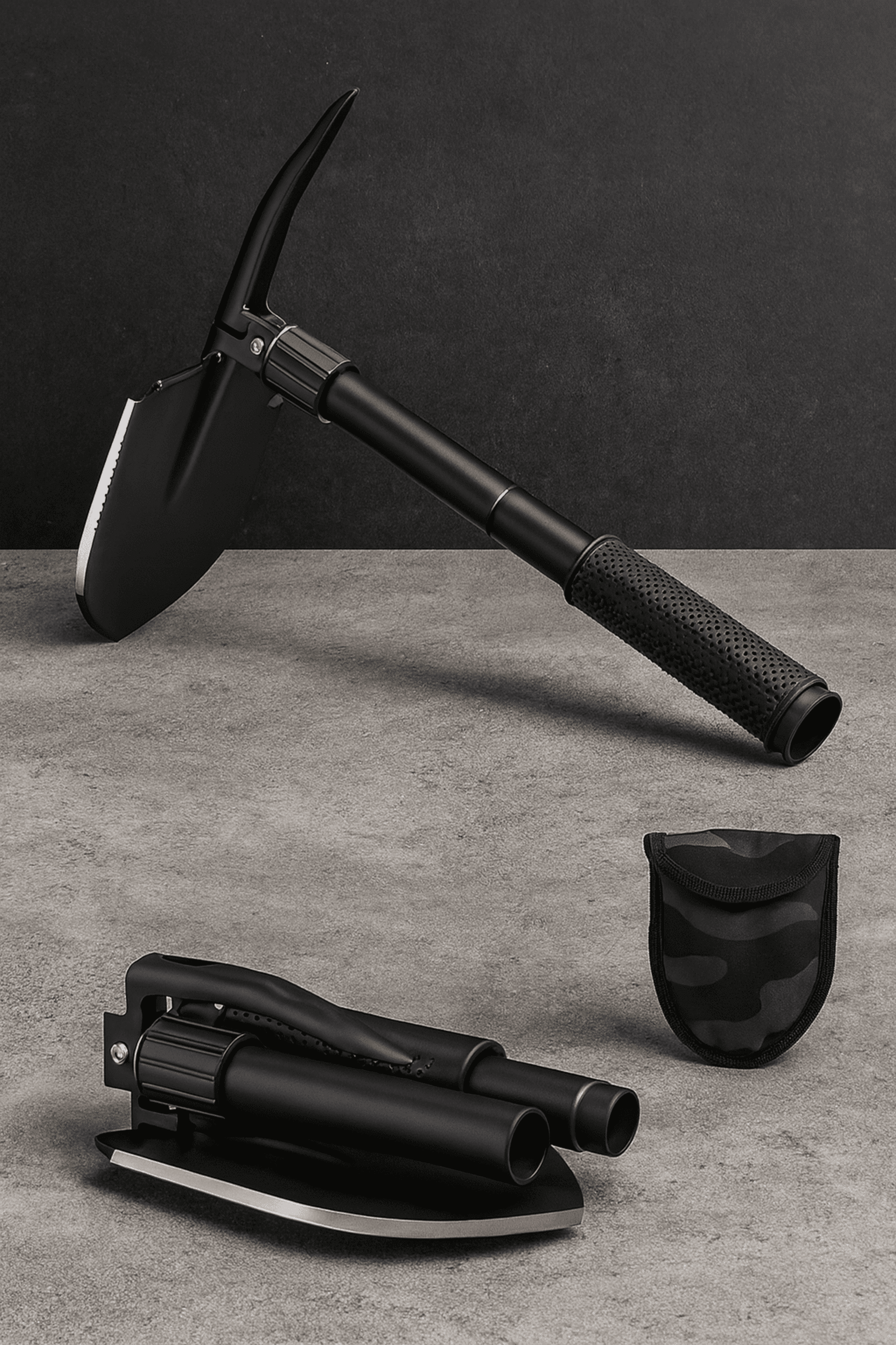 Pala Táctica Multifuncional Plegable con Bolsa – Acero Inoxidable - 3